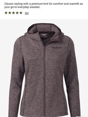 KUIU Full-Zip Hooded Knit Jacket in Heathered Plum Tone